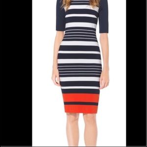 Michael Kors- Navy and Orange striped dress